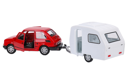 Auto Fiat 126 przyczepa Niewiadów, model metalowy z PRL WELLY 5