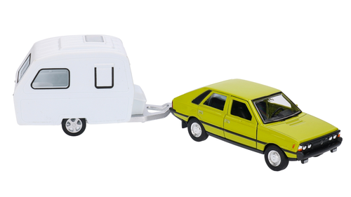 Auto POLONEZ  przyczepa Niewiadów, model metalowy z PRL WELLY 4