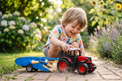 Traktor z przyczepą - kopaczka do ziemniaków dźwięki, światła 7