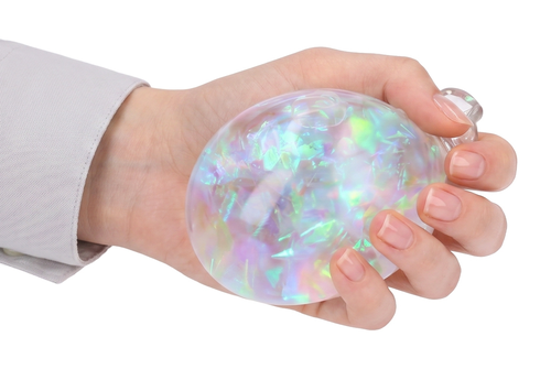 Antystresowy gniotek PIEROŻEK w koszyczku mieniący się hologram 4