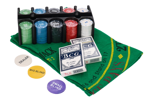 Karty do gry 2x54 talia POKER TEXAS HOLD'EM żetony zestaw 3