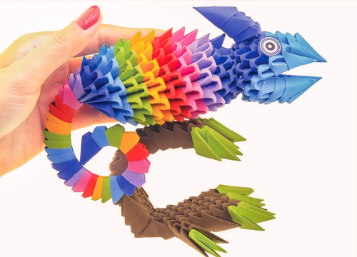 Origami 3D Kameleon 3