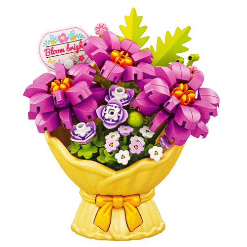 Mini klocki KWIATY Botani Bricks fioletowy bukiet 3