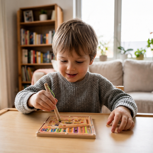 Labirynt magnetyczny MONTESSORI gra zręcznościowa 2