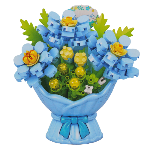 Mini klocki KWIATY Botani Bricks niebieski bukiet 3