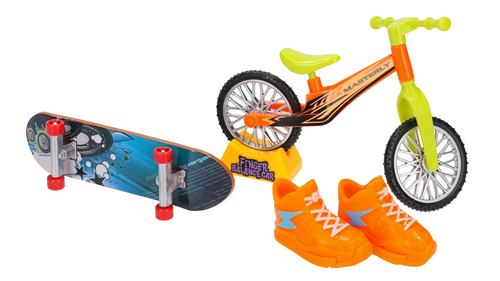 Fingerboard BMX deskorolka na palec + rower i buty 3