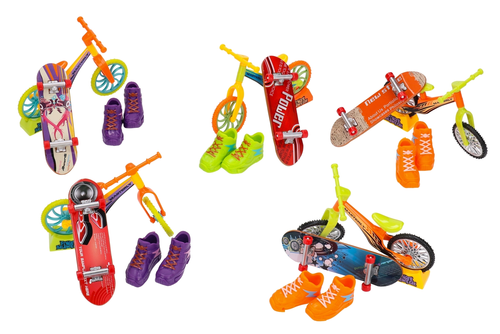 Fingerboard BMX deskorolka na palec + rower i buty 6