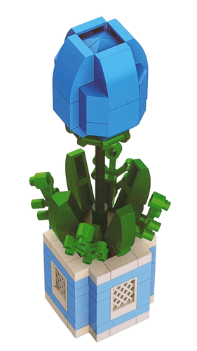 Mini klocki KWIATY niebieski TULIPAN 3