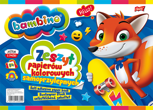 Zeszyt  papierów kolorowych samoprzylepnych BAMBINO 1