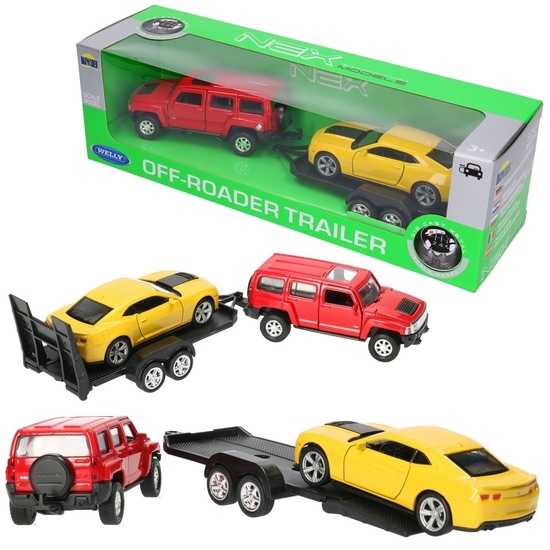 Auto i przyczepa LAWETA WELLY model metalowy 1