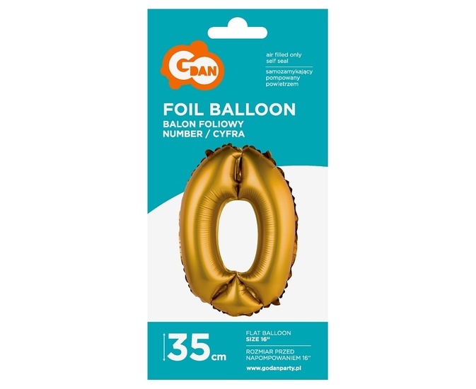 BALON FOLIOWY CYFRA „0” 1