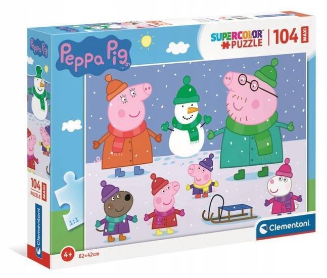 Puzzle 104 MAXI  ŚWINKA PEPPA SuperColor 1