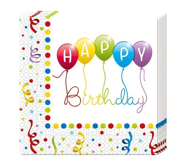 Serwetki papierowe HAPPY BIRTHDAY 20szt 1