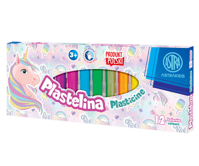 Plastelina 12 kolorów JEDNOROŻEC ASTRA 1