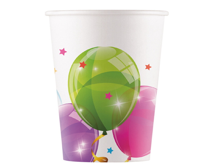 Kubeczki papierowe BALONY 8szt 1