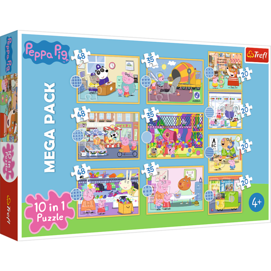 Puzzle 10w1 POZNAJ ŚWINKĘ PEPPĘ  1