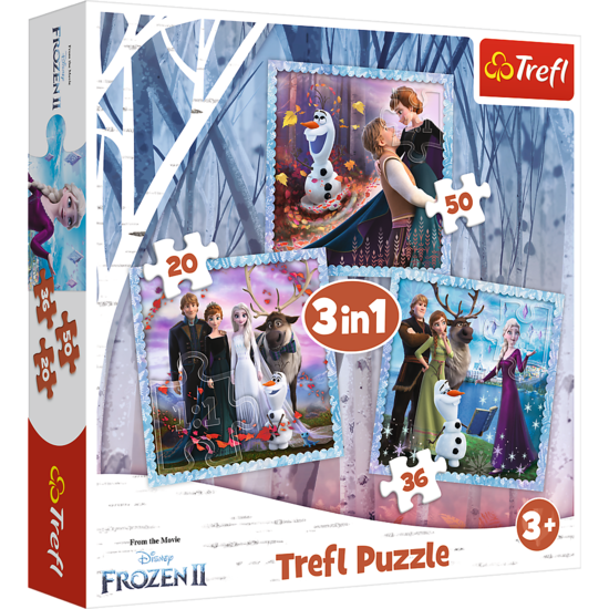 Puzzle 3w1 MAGICZNA OPOWIEŚĆ FROZEN kraina Lodu 1