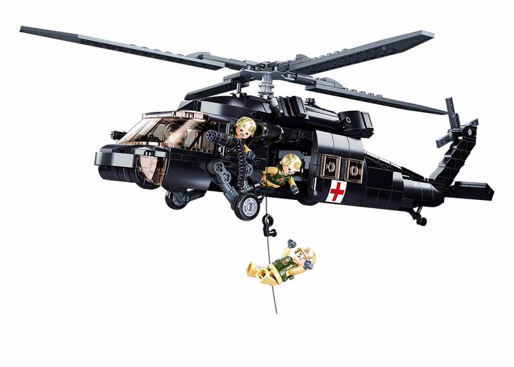 Klocki Sluban HELIKOPTER BLACK HAWK 60 Model Bricks 692el 1