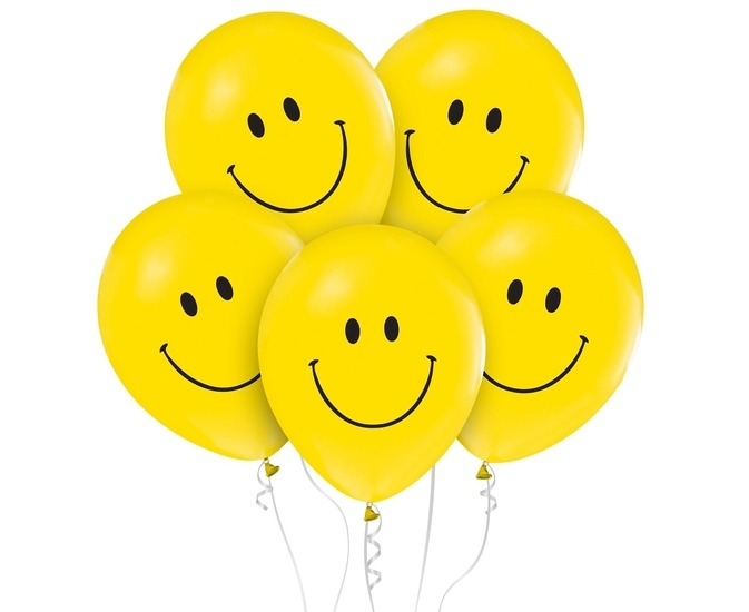 Balony z nadrukiem UŚMIECH 5szt 1