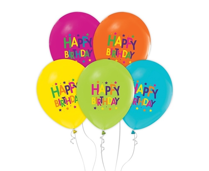 Balony z nadrukiem HAPPY BIRTHDAY 5szt 1