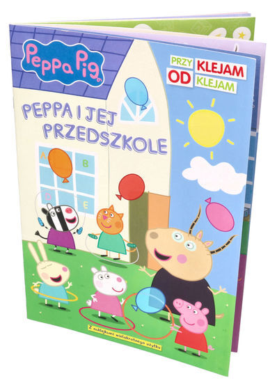 Książka PEPPA i JEJ PRZEDSZKOLE odklejam przyklejam ŚWINKA PEPPA 1