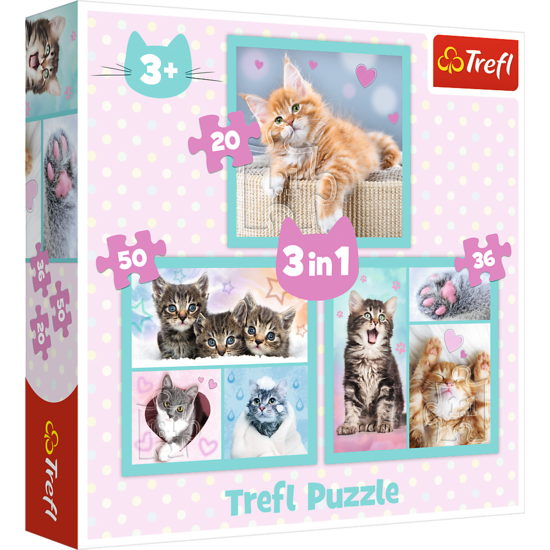Puzzle 3w1 Słodkie zwierzaki  1