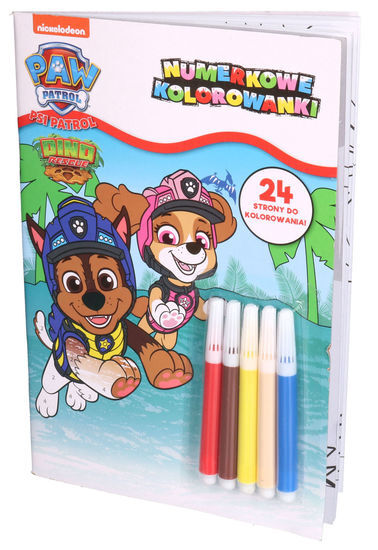 Kolorowanka Psi Patrol. Numerkowe kolorowanki  1