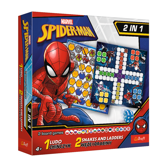 Gra 2w1 Chińczyk, Węże i drabiny Spiderman  1