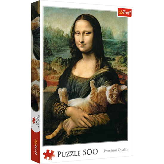 Puzzle 500 Mona Lisa i kot Mruczek  1