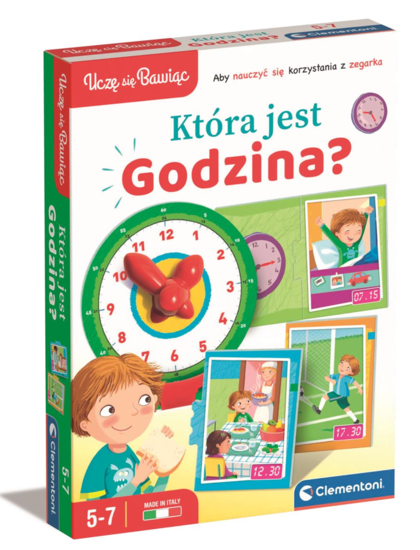 Gra edukacyjna KTÓRA JEST GODZINA Uczę się bawiąc Clementoni 1
