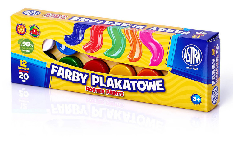 FARBY PLAKATOWE 12 kolorów ASTRA 1