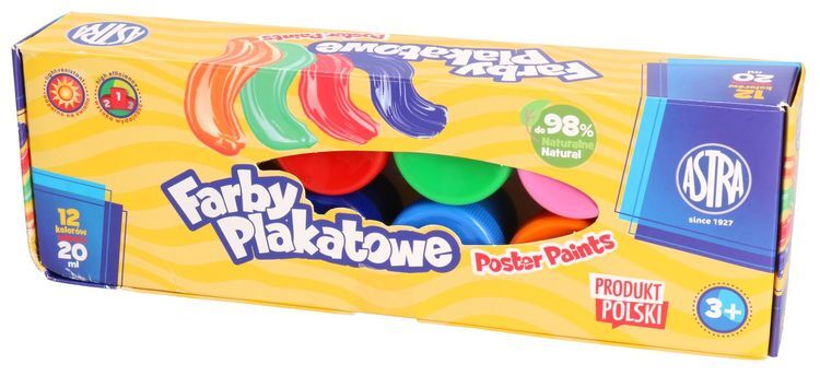 FARBY PLAKATOWE  12 kolorów ASTRA 1