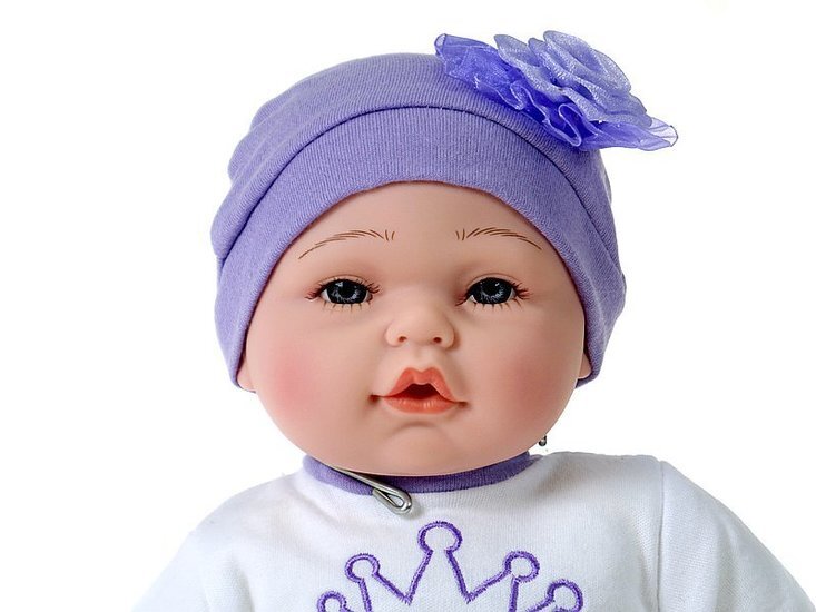 Lalka bobas 40cm mówi, śpiewa, fioletowo-białe ubranko PRINCESS 1