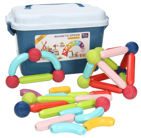 JUMBO klocki magnetyczne 42el w wiaderku 1