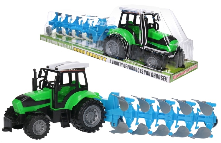 Traktor z pługiem, maszyna rolnicza  1