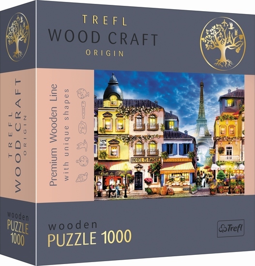 Puzzle 1000 drewniane Francuska uliczka PARYŻ 1