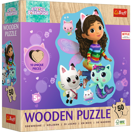 Puzzle 50 drewniane Koci Domek Gabby 1