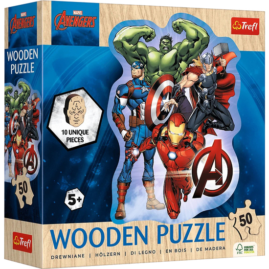Puzzle 50 drewniane Przygody Avengers 1