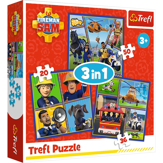 Puzzle 3w1 Dzień Strażaka Sama 1