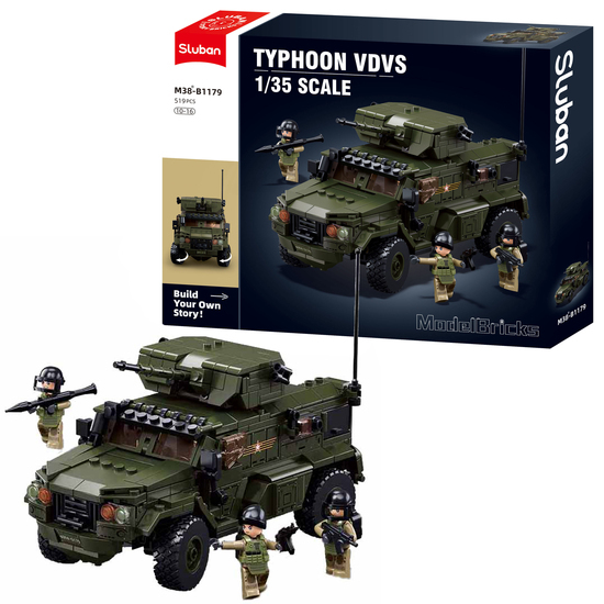 Klocki Sluban samochód pancerny TYPHOON VDVS Model Bricks ARMIA 1