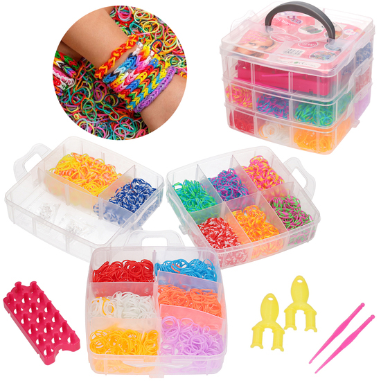 RAINBOW LOOM BANDS, magiczne gumki do zaplatania MEGA ZESTAW 1