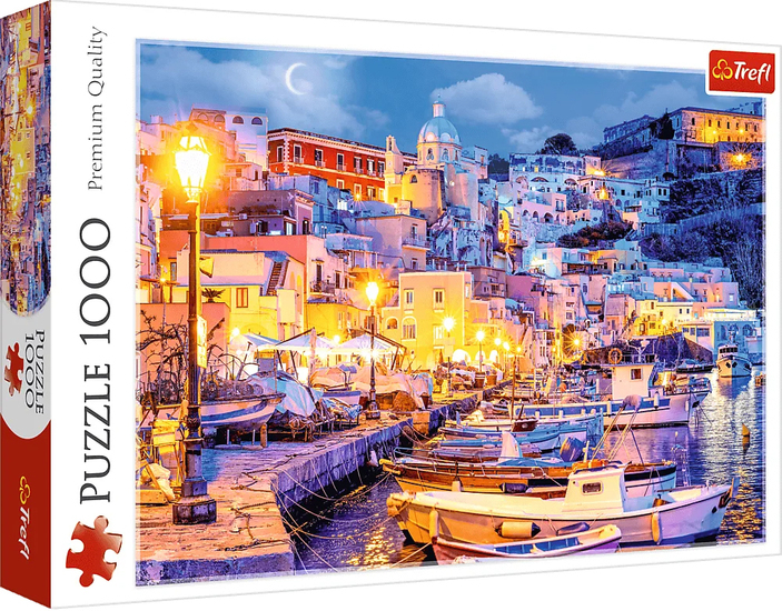 Puzzle 1000 Wyspa Pracida nocą WŁOCHY 1