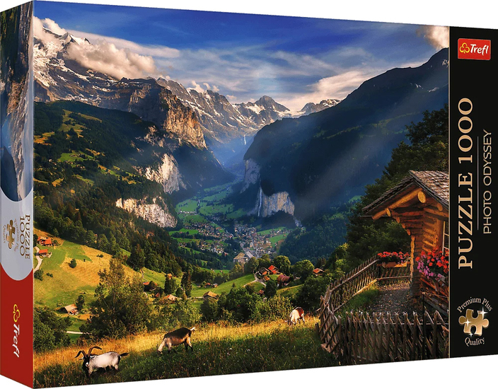 Puzzle 1000 Dolina Lauterbrunnen, Szwajcaria - Premium Plus Quality, Photo Odyssey 1