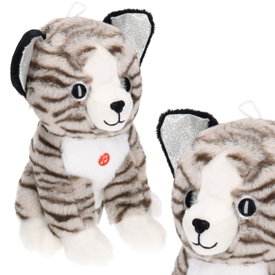 Maskotka KOT SIEDZĄCY Z GŁOSEM 25cm miauczy 1