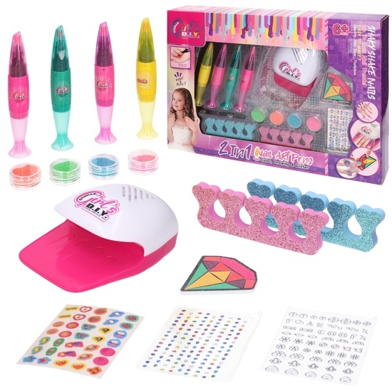 Zestaw do zdobienia paznokci MANICURE pisaki suszarka 1
