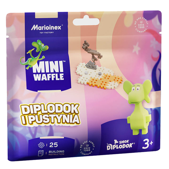 Klocki konstrukcyjne WAFLE MINI Diplodok i pustynia 1