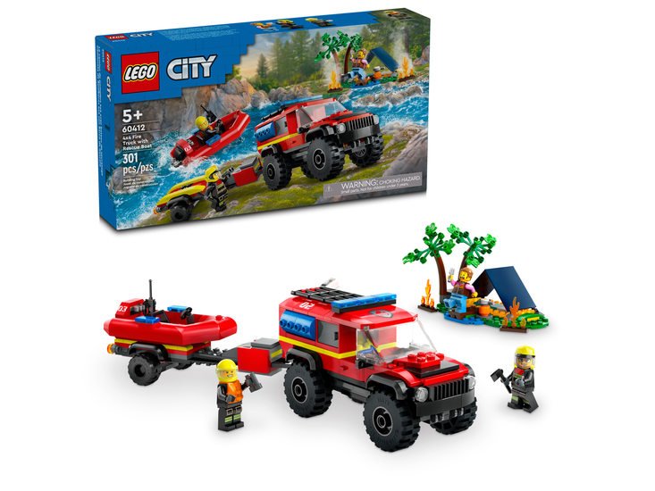 Klocki LEGO CITY Wóz strażacki terenowy z łodzią ratunkową 1