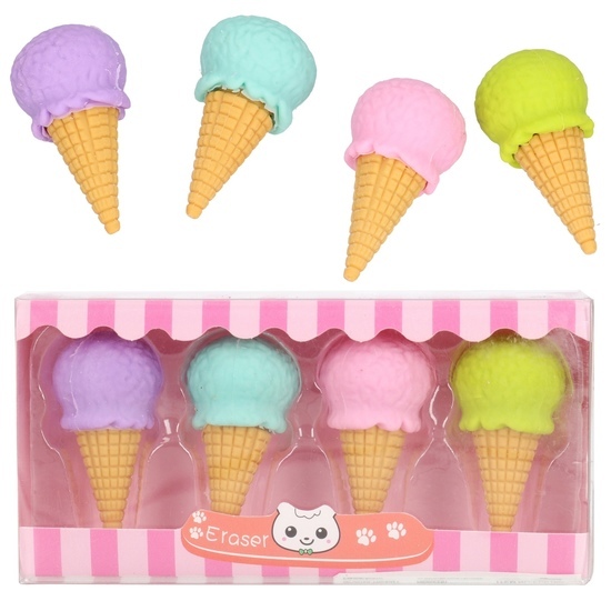 Gumka do ścierania LODY 4szt 1