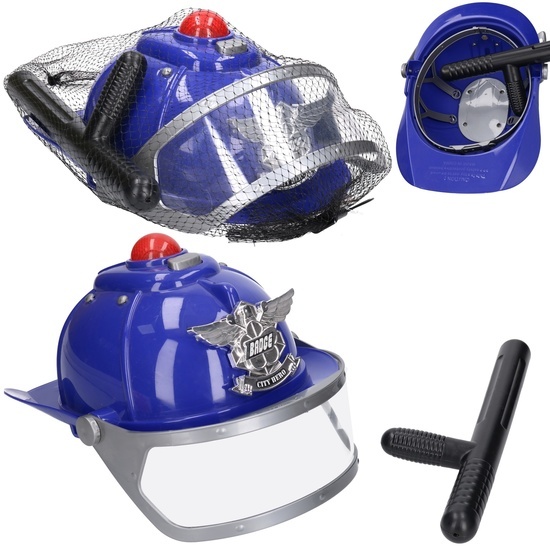 Zestaw POLICJA kask pałka na przebranie 1