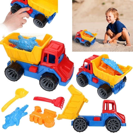 Auto wywrotka do piasku + łopatka grabki foremki 1